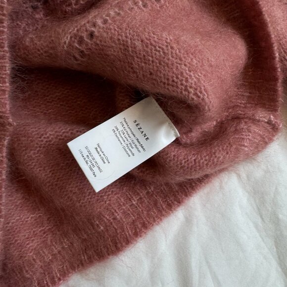 sezane pink cottage cardigan with lace trim - Picture 4 of 4